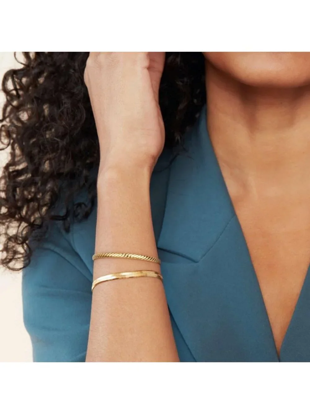 14K Gold Plated 4mm Stackable Minimalist Bangle Bracelet for Women - Perfect